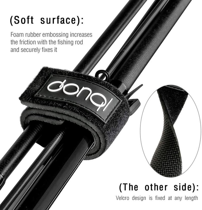 DONQL Fishing Rod Straps Holder Belt, Durable Fishing Rod Carry Straps Adjustable Length 30-54 Inch Fishing Poles Holder Strap Rod Shoulder Belt Travel Tackle Carrier for Freshwater Saltwater, Black - Image 4